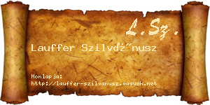 Lauffer Szilvánusz névjegykártya